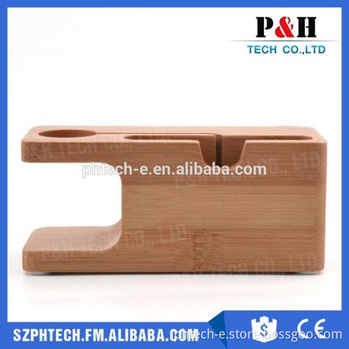Hot sale desktop wooden phone holder for watch mobile phone, wood phone stand